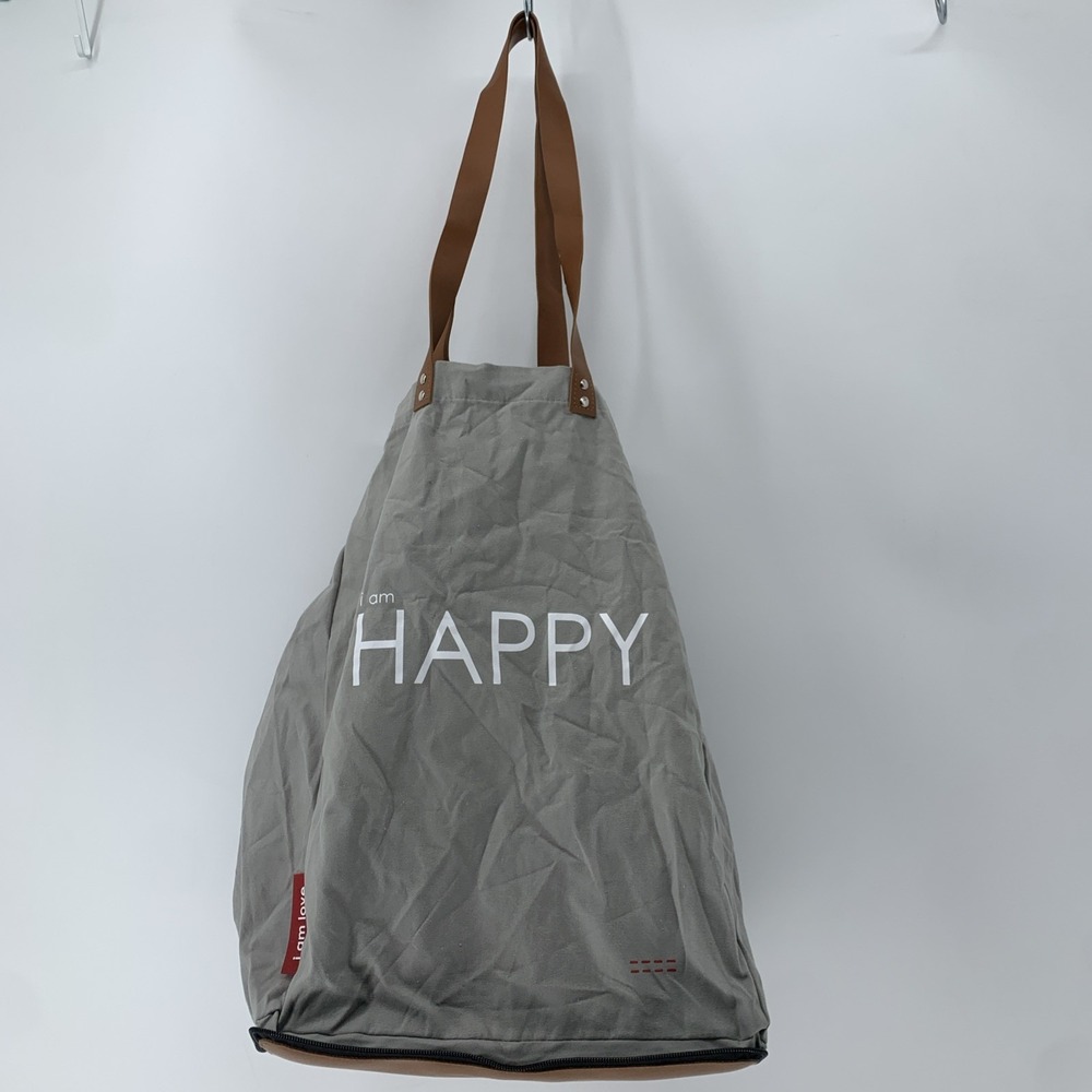 Peace Love World Inspirational Folding Tote Shopping Bag - HAPPY - I Am Love